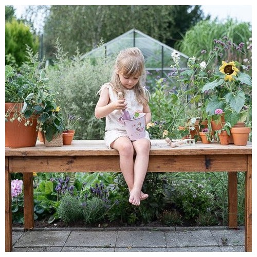 CUBO METAL FAIRY GARDEN ROSA