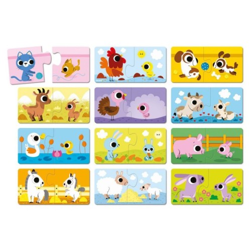 PUZLES PADRES Y BEBES ANIMALES