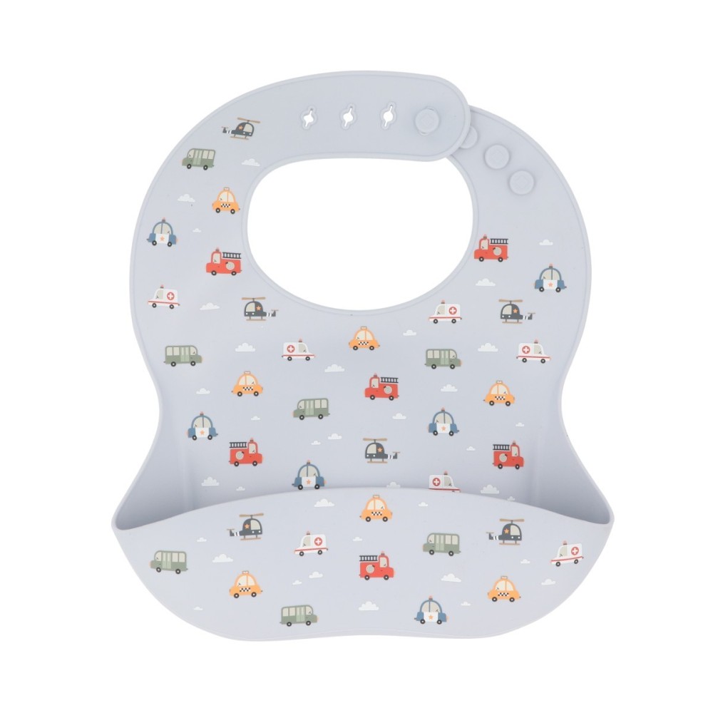 BABERO DE SILICONA CITY CARS