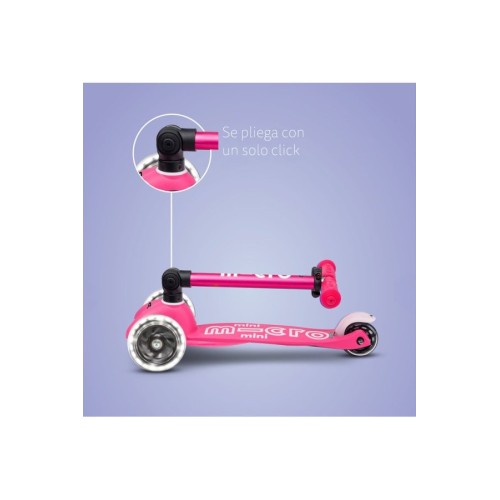 MINI MICRO DELUXE PLEGABLE LED ROSA