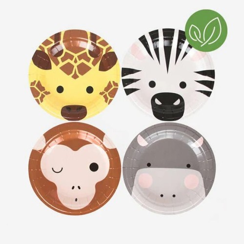 8 PLATOS PAPEL SAFARI