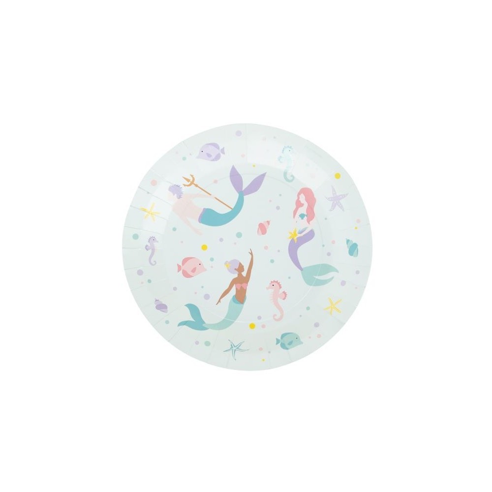 8 PLATOS PAPEL SIRENAS