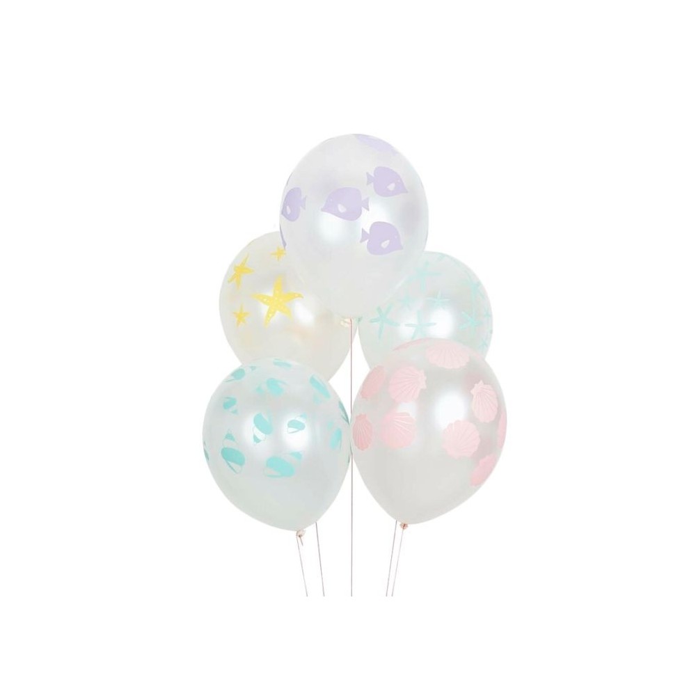 5 GLOBOS IMPRESOS SIRENA