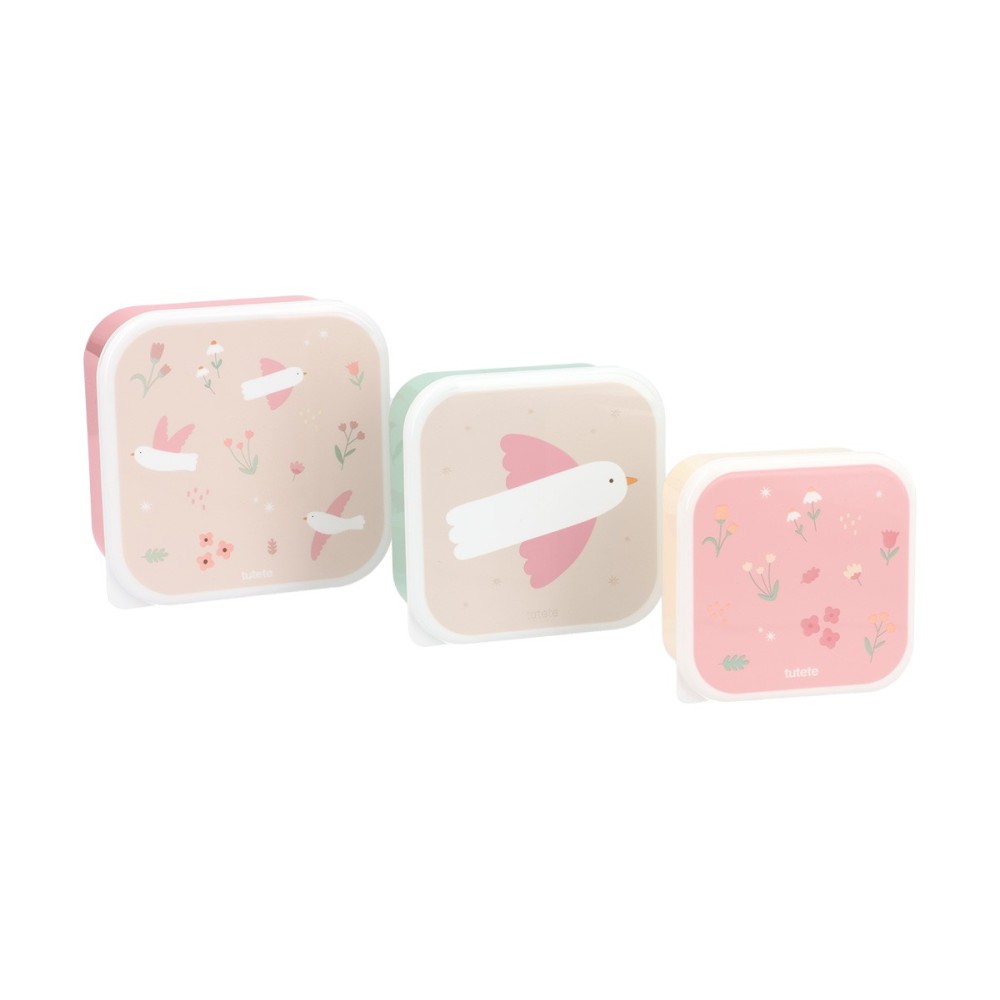 3 CAJAS ALMUERZO BIRDS BLOSSOM