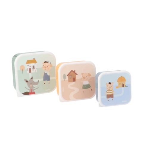 3 CAJAS ALMUERZO 3 PIGS