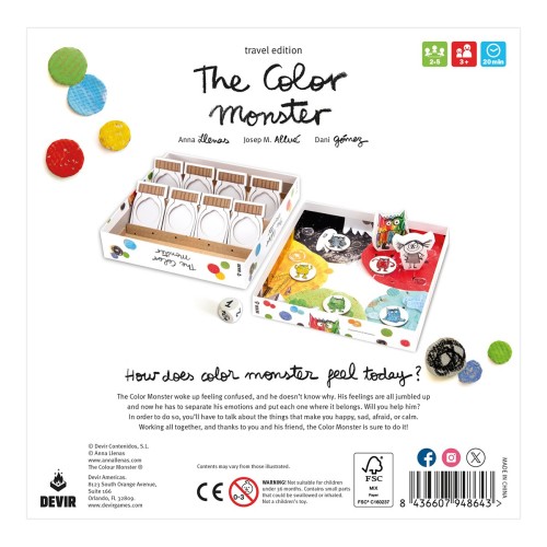 JUEGO  MESA MOSTRUOS COLORES V UN