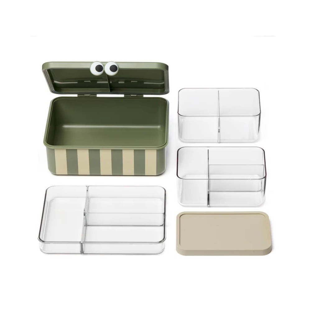 CAJA ALMUERZO CON 3 BANDEJAS VERDE