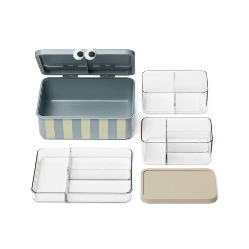 CAJA ALMUERZO CON 3 BANDEJAS BLUE