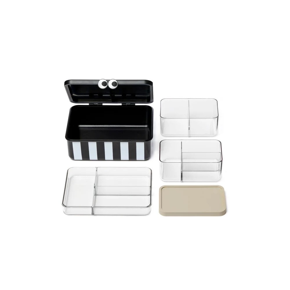 CAJA ALMUERZO CON 3 BANDEJAS BLACK