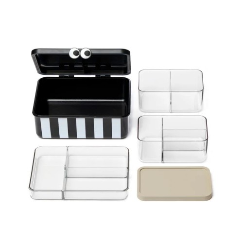 CAJA ALMUERZO CON 3 BANDEJAS BLACK