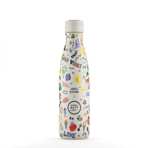 BOTELLA AGUA ILUSTRACIONES 500 GOOD VIBES
