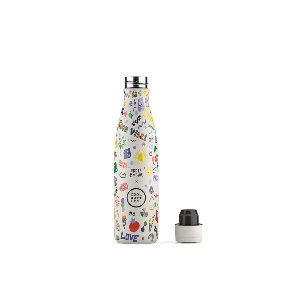 BOTELLA AGUA ILUSTRACIONES 500 GOOD VIBES