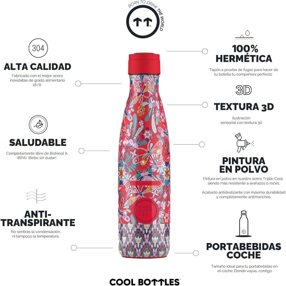 BOTELLA AGUA ILUSTRACIONES 500 DRAGONFLY  PARADISE 2