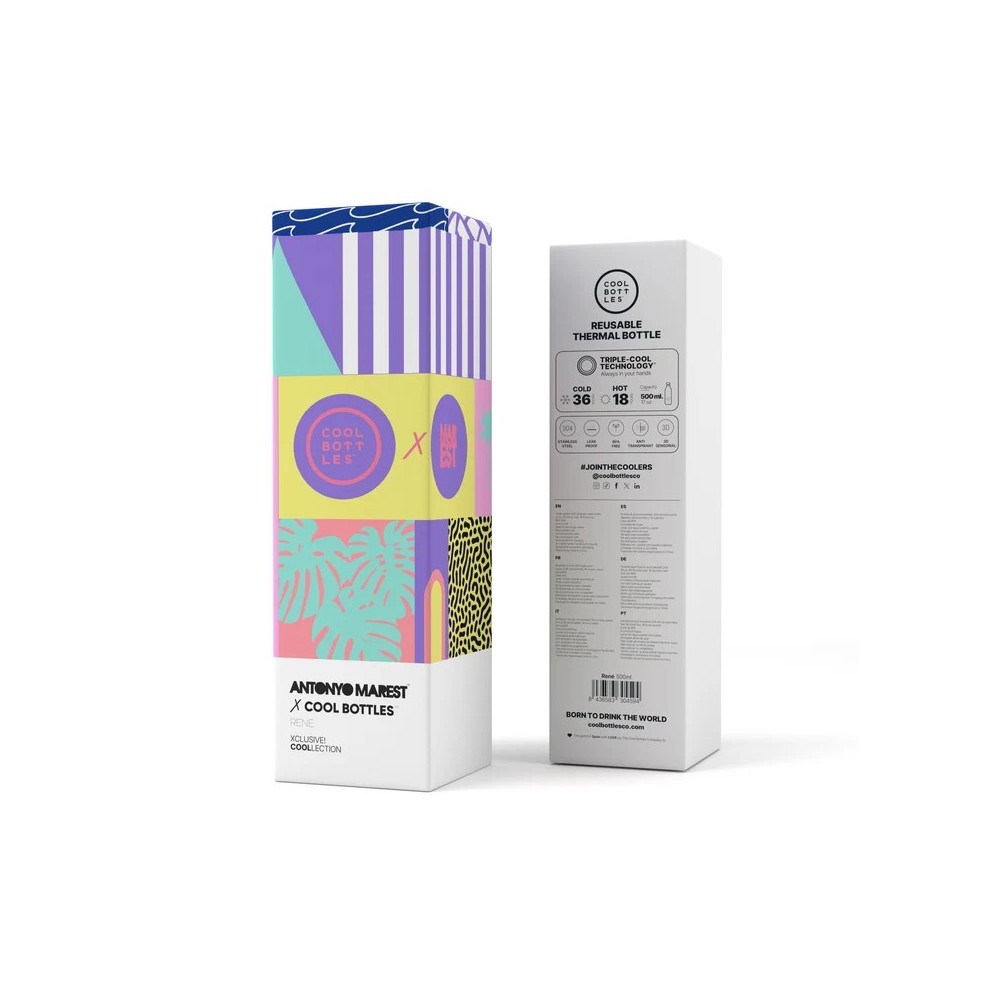 BOTELLA AGUA ILUSTRACIONES 500 BLANCO