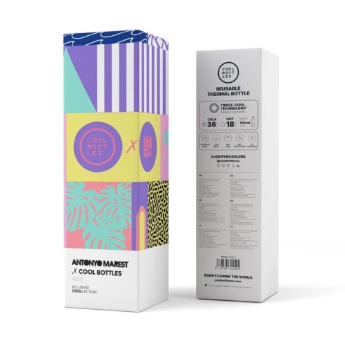 BOTELLA AGUA ILUSTRACIONES 500 BLANCO