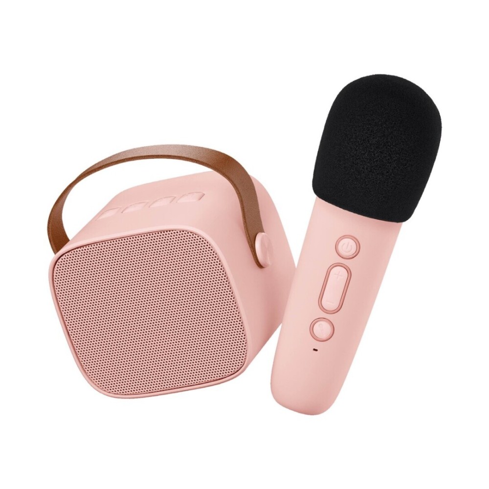 Karaoke - Altavoz Bluetooth con micrófono Rosa