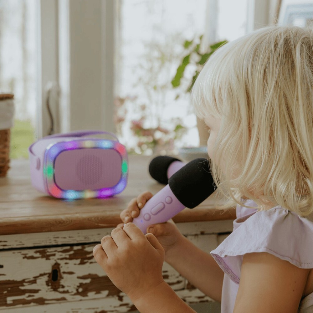 KARAOKE CON LUZ + 2 MICRO LILAC 2