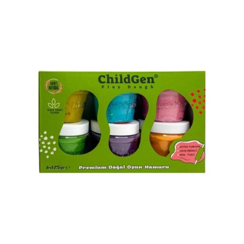 PLASTILINA NATURAL (6 x 125gr.) CON PURPURINA