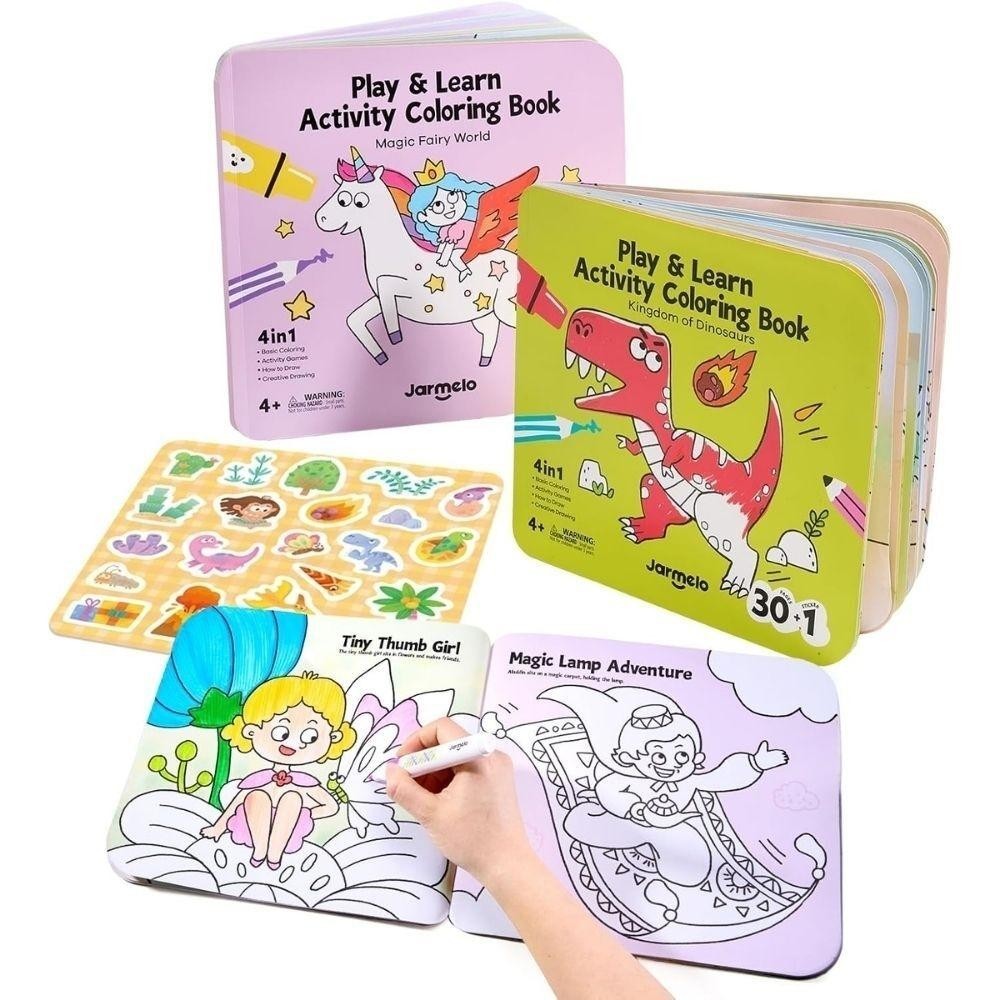 SET 2 LIBROS ACTIVITY PLAY & LEARN DINO &FAIRY WORLD