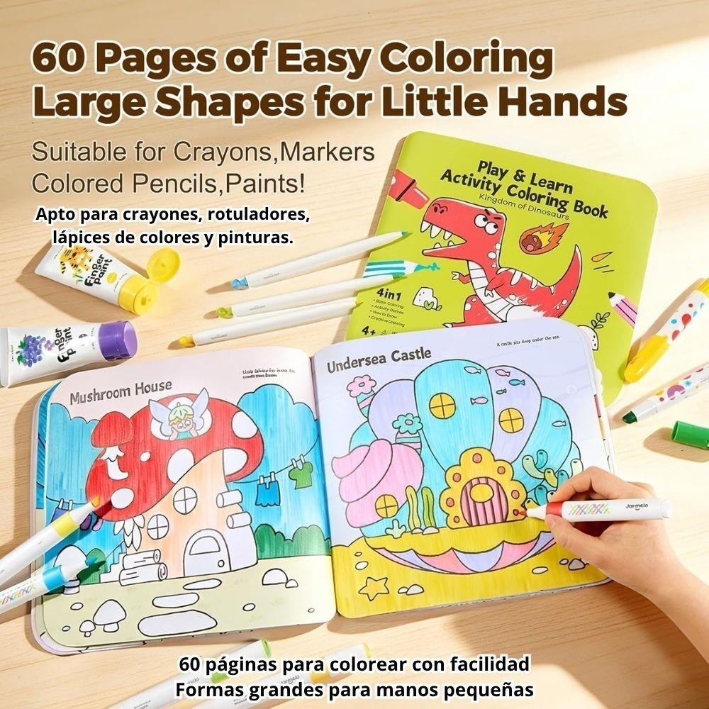 SET 2 LIBROS ACTIVITY PLAY & LEARN DINO &FAIRY WORLD