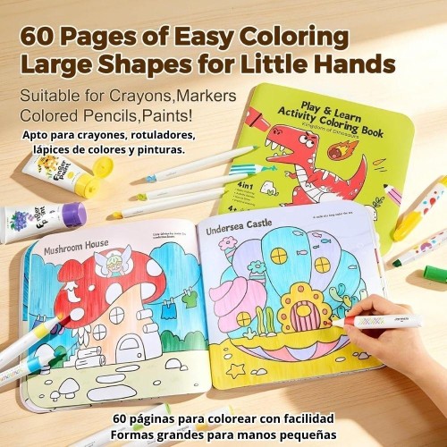 SET 2 LIBROS ACTIVITY PLAY & LEARN DINO &FAIRY WORLD