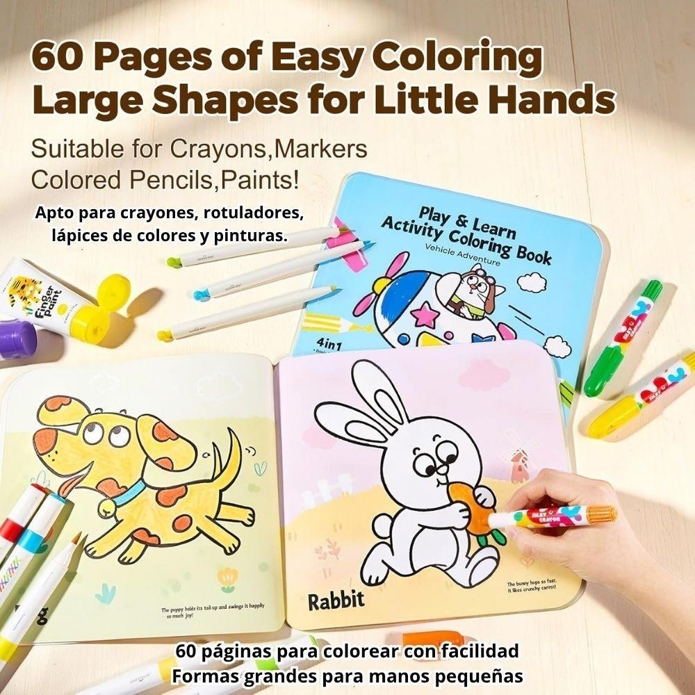 SET 2 LIBROS ACTIVITY PLAY&LEARN ANIMALES Y VEHICULOS