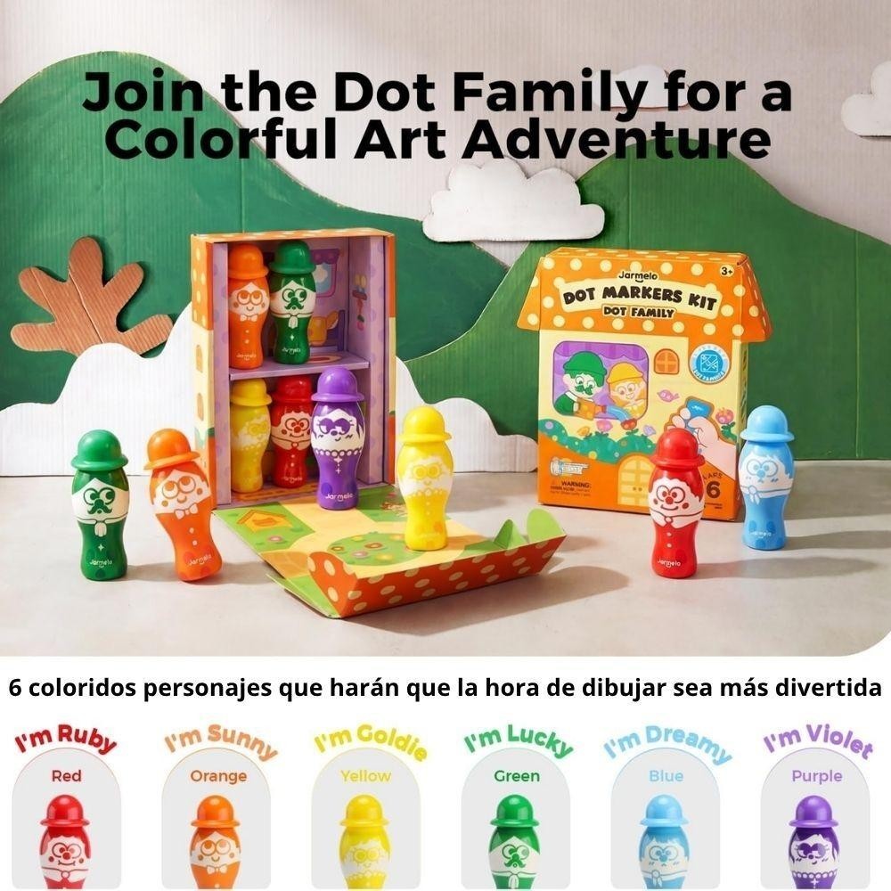 SET CREATIVO 6 MARCADORE DOT FAMILY 2
