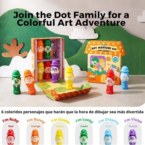 SET CREATIVO 6 MARCADORE DOT FAMILY