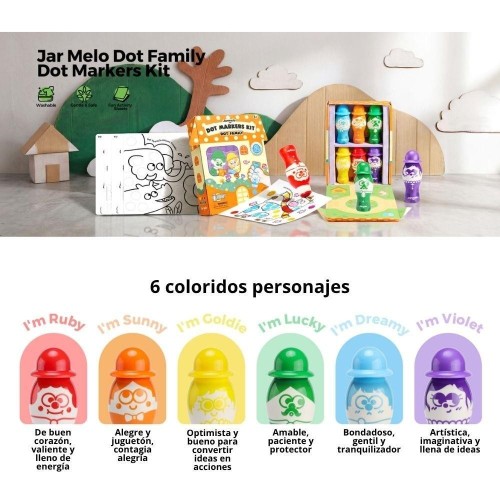SET CREATIVO 6 MARCADORE DOT FAMILY