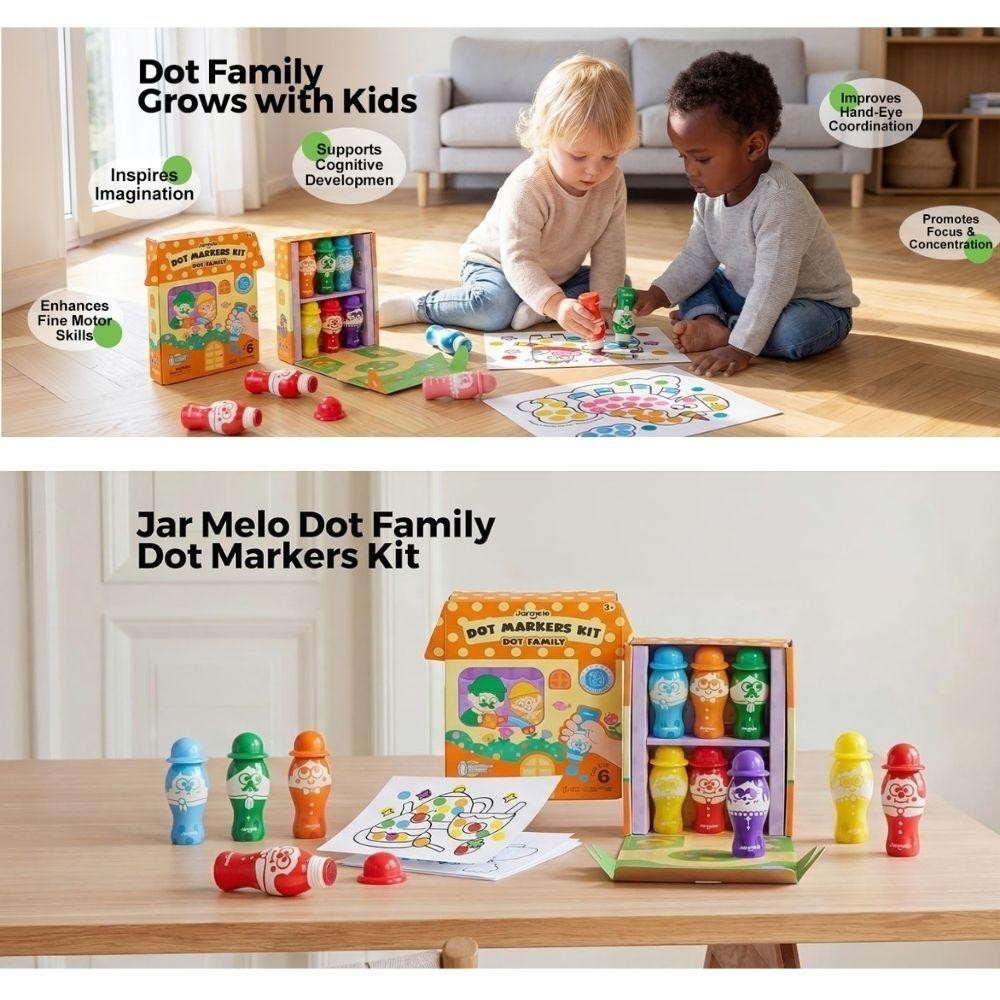 SET CREATIVO 6 MARCADORE DOT FAMILY