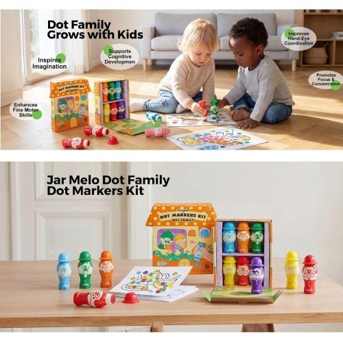 SET CREATIVO 6 MARCADORE DOT FAMILY