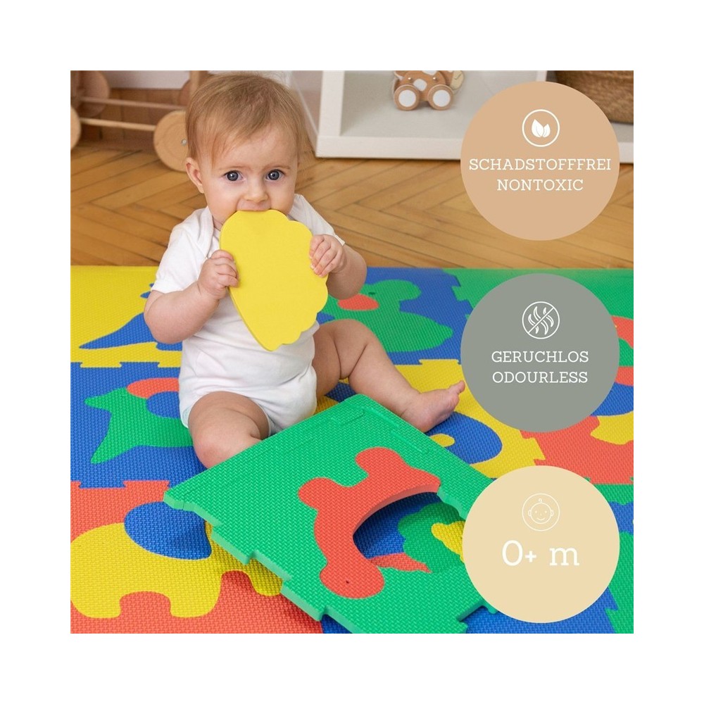 ALFOMBRA PUZLE SAFARI 120X90 VERDE