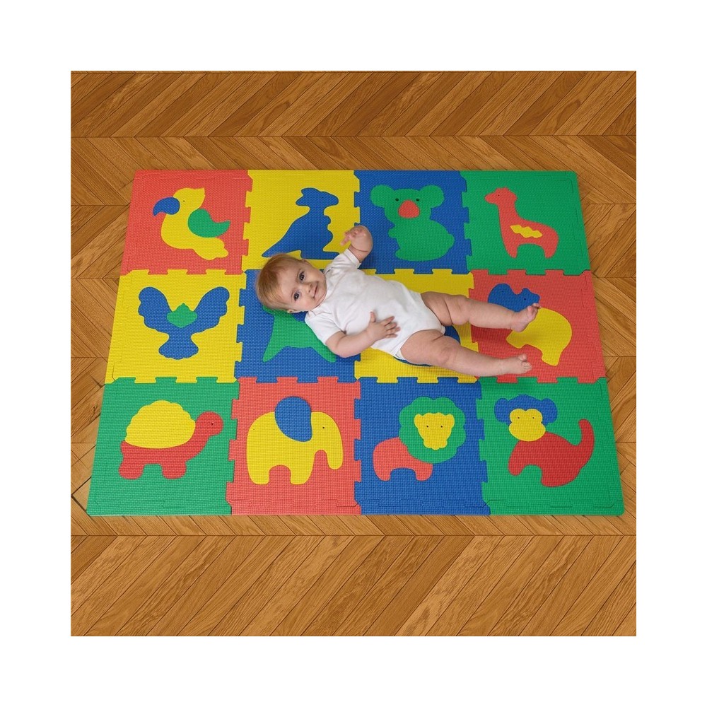 ALFOMBRA PUZLE SAFARI 120X90 VERDE