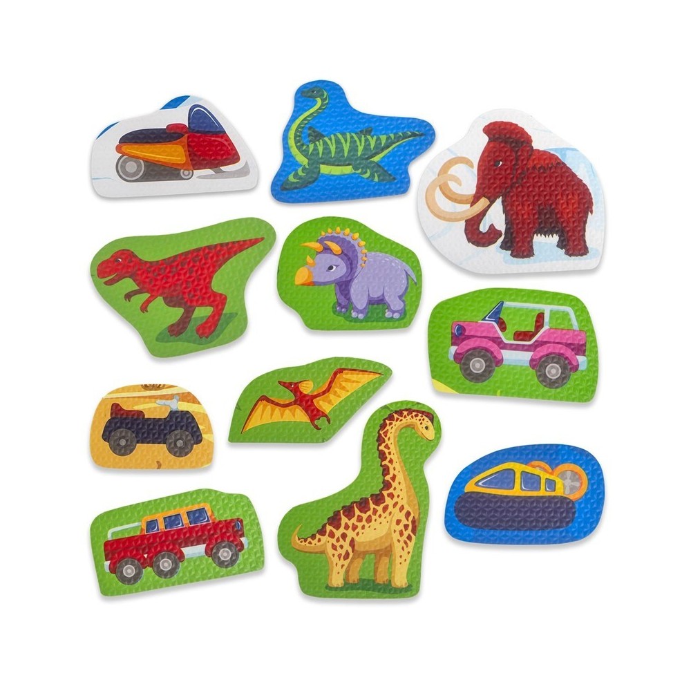 ALFOMBRA PUZLE DINO 120X120 VERDE