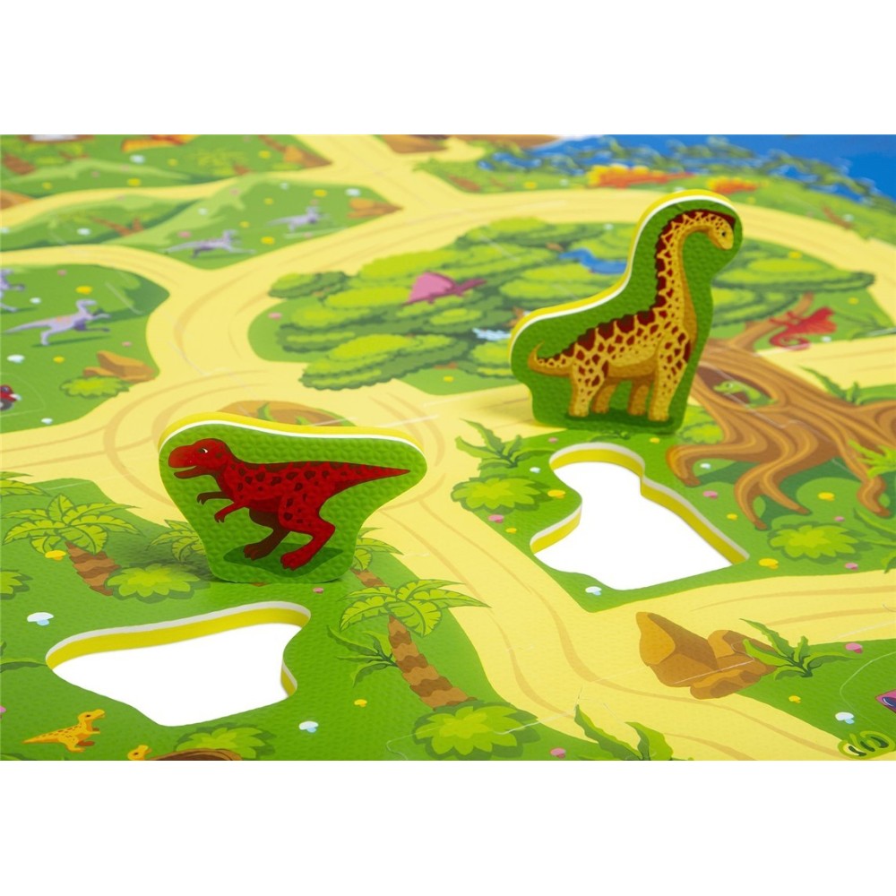 ALFOMBRA PUZLE DINO 120X120 VERDE