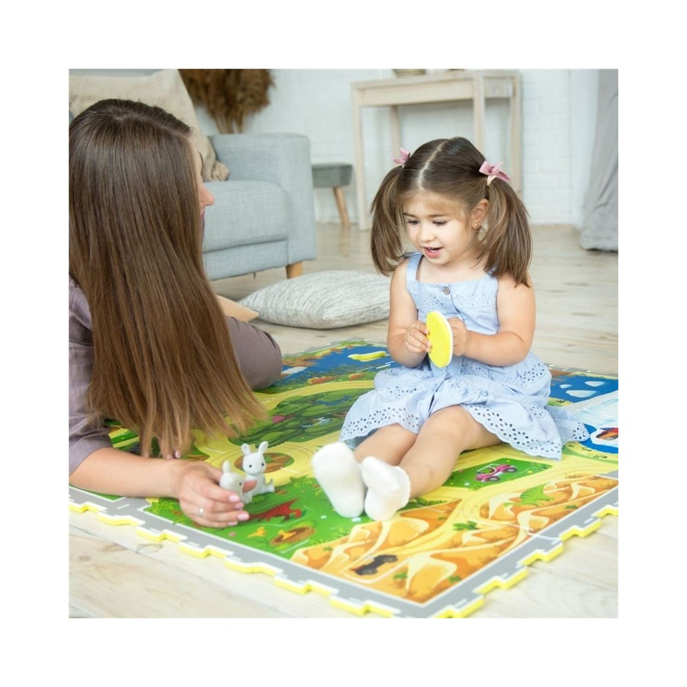 ALFOMBRA PUZLE DINO 120X120 VERDE