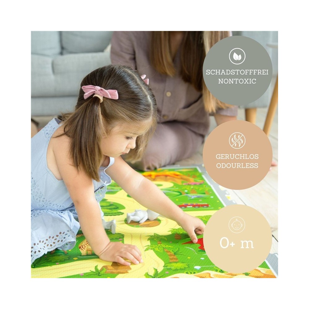 ALFOMBRA PUZLE DINO 120X120 VERDE