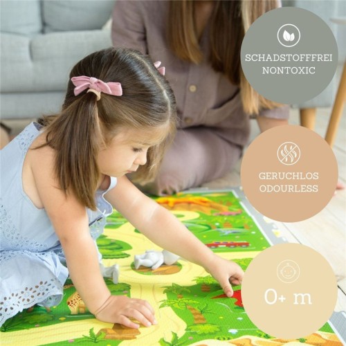 ALFOMBRA PUZLE DINO 120X120 VERDE