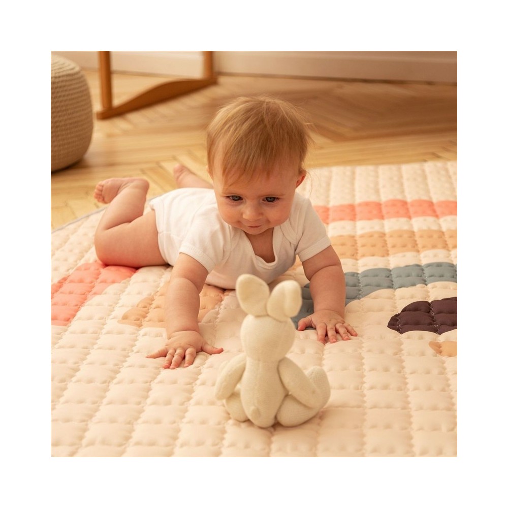 ALFOMBRA ACOLCHADA REDONDA BEIGE