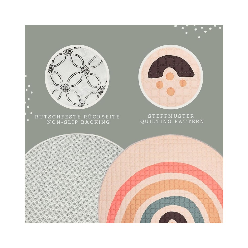 ALFOMBRA ACOLCHADA REDONDA BEIGE