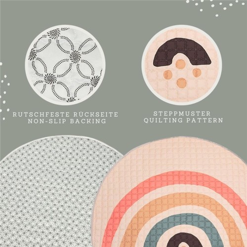 ALFOMBRA ACOLCHADA REDONDA BEIGE