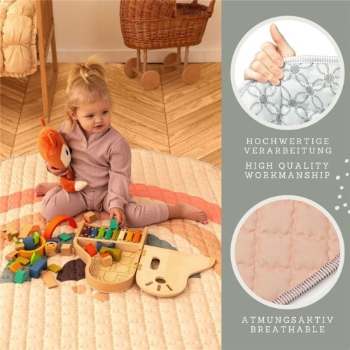 ALFOMBRA ACOLCHADA REDONDA BEIGE