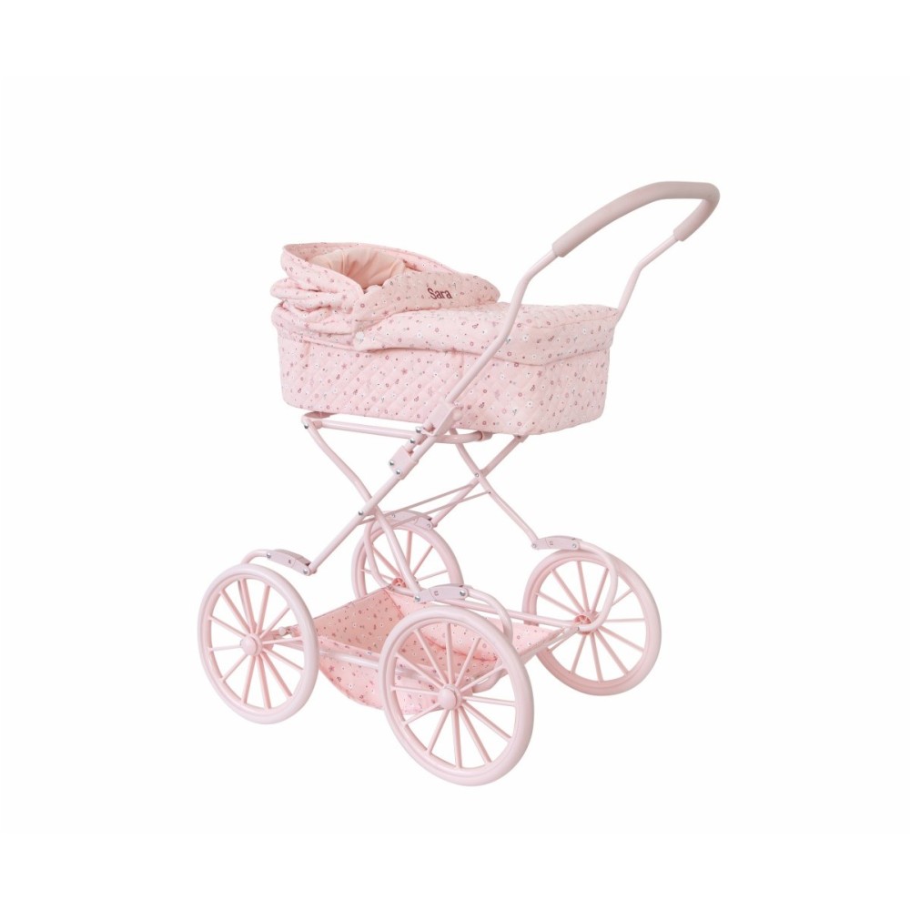 CARRITO PARA MUÑECAS FLOWERS ROSA