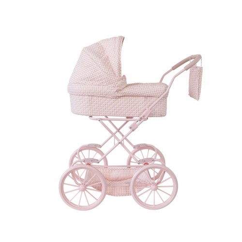 CARRITO PARA MUÑECAS VICHY ROSA