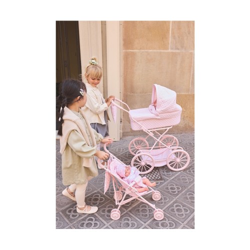 CARRITO PARA MUÑECAS VICHY ROSA
