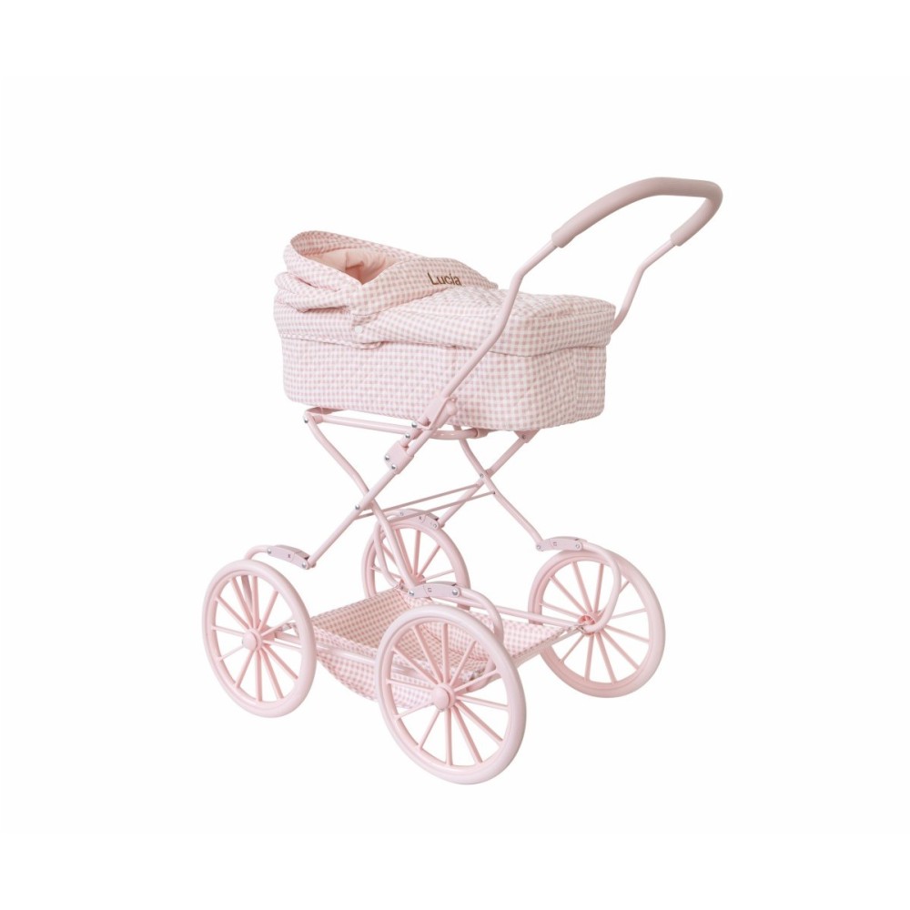 CARRITO PARA MUÑECAS VICHY ROSA