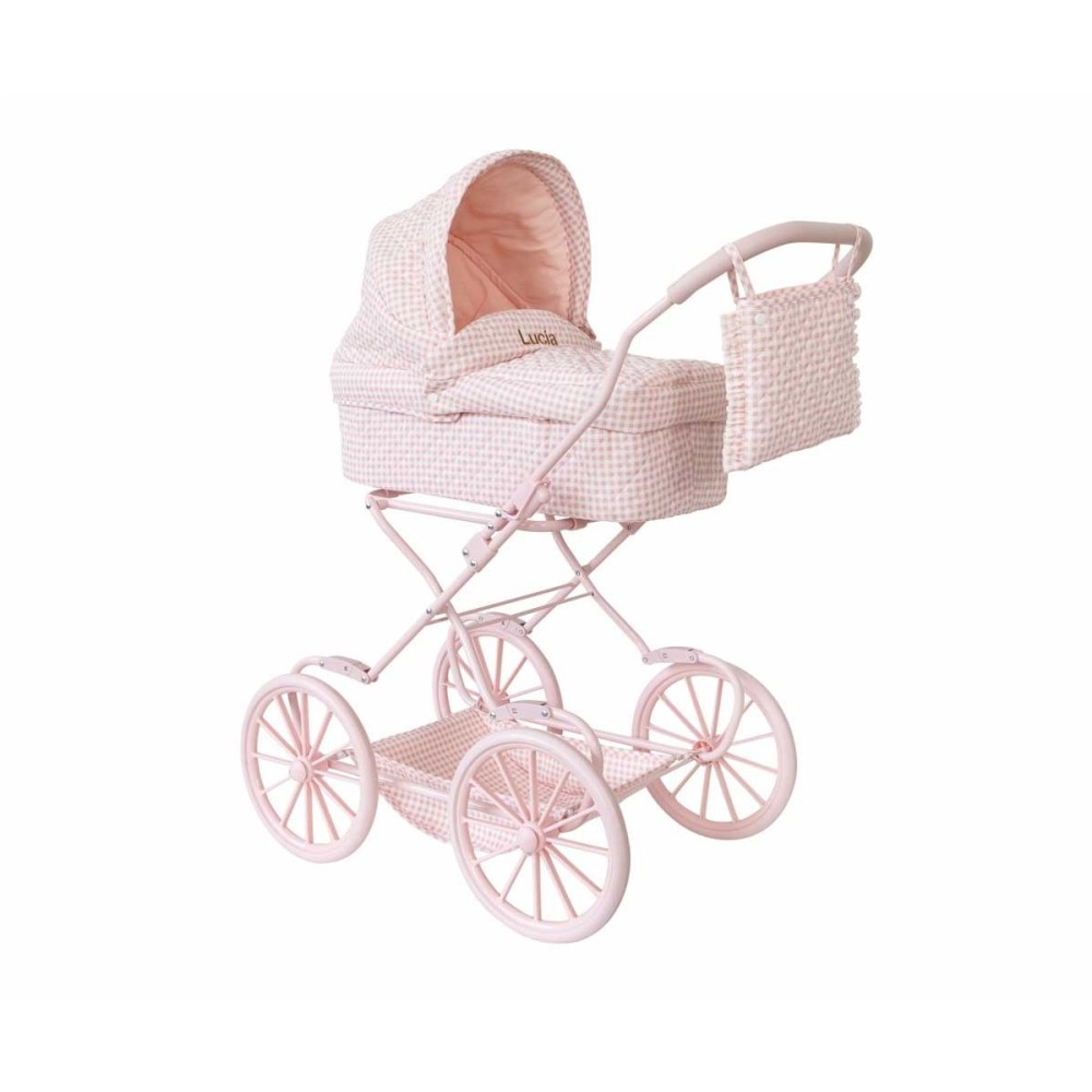 CARRITO PARA MUÑECAS VICHY ROSA