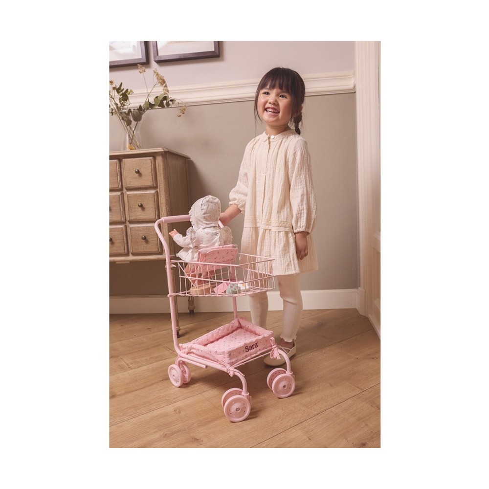 CARRITO DE LA COMPRA FLOWERS ROSA CLARO