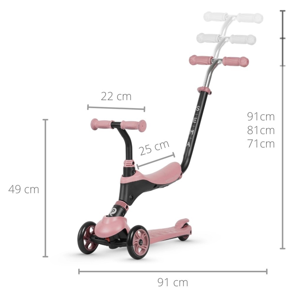 3 EN 1 SCOOTER SEMA ROSA CLARO