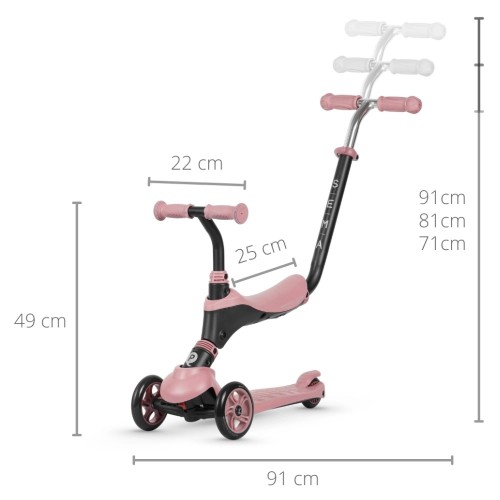 3 EN 1 SCOOTER SEMA ROSA CLARO